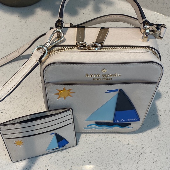 Kate Spade Cream Nautical Crossbody and Cardholder Set - Summer Sale - Rare! - Picture 7 of 8